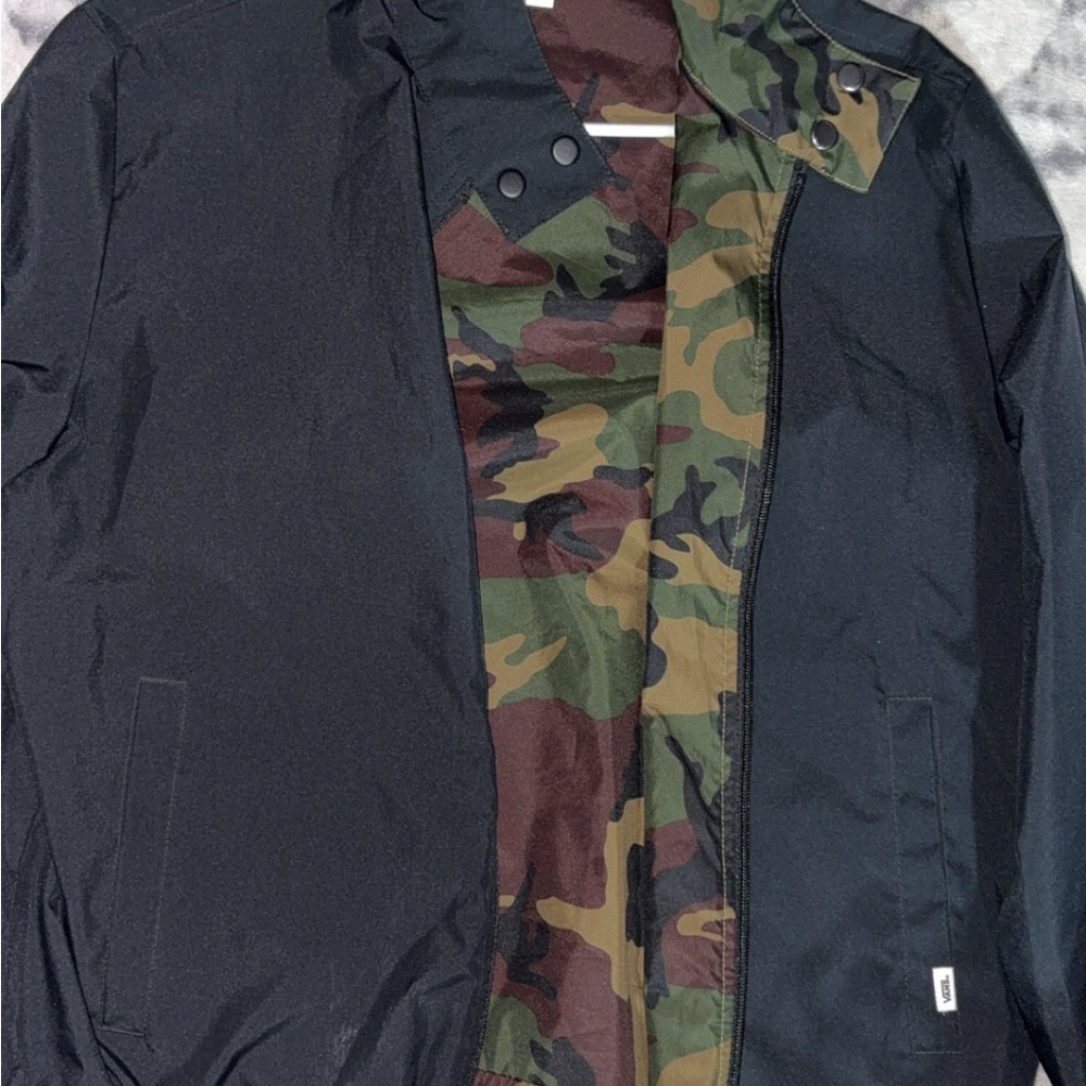 Men's VANS Reversible Jacket Black and Camouflage